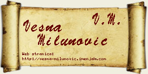 Vesna Milunović vizit kartica